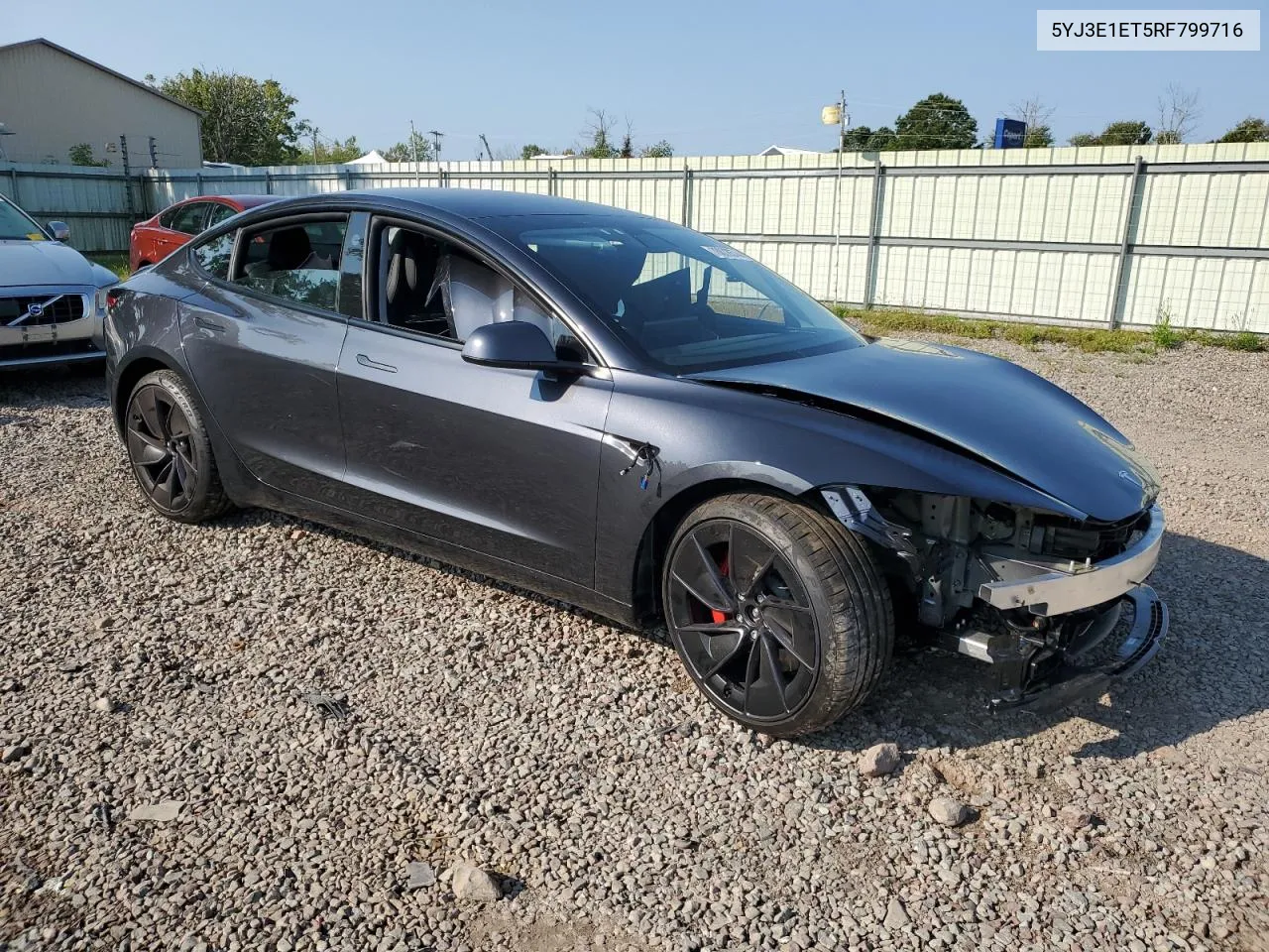 2024 Tesla Model 3 VIN: 5YJ3E1ET5RF799716 Lot: 70872674