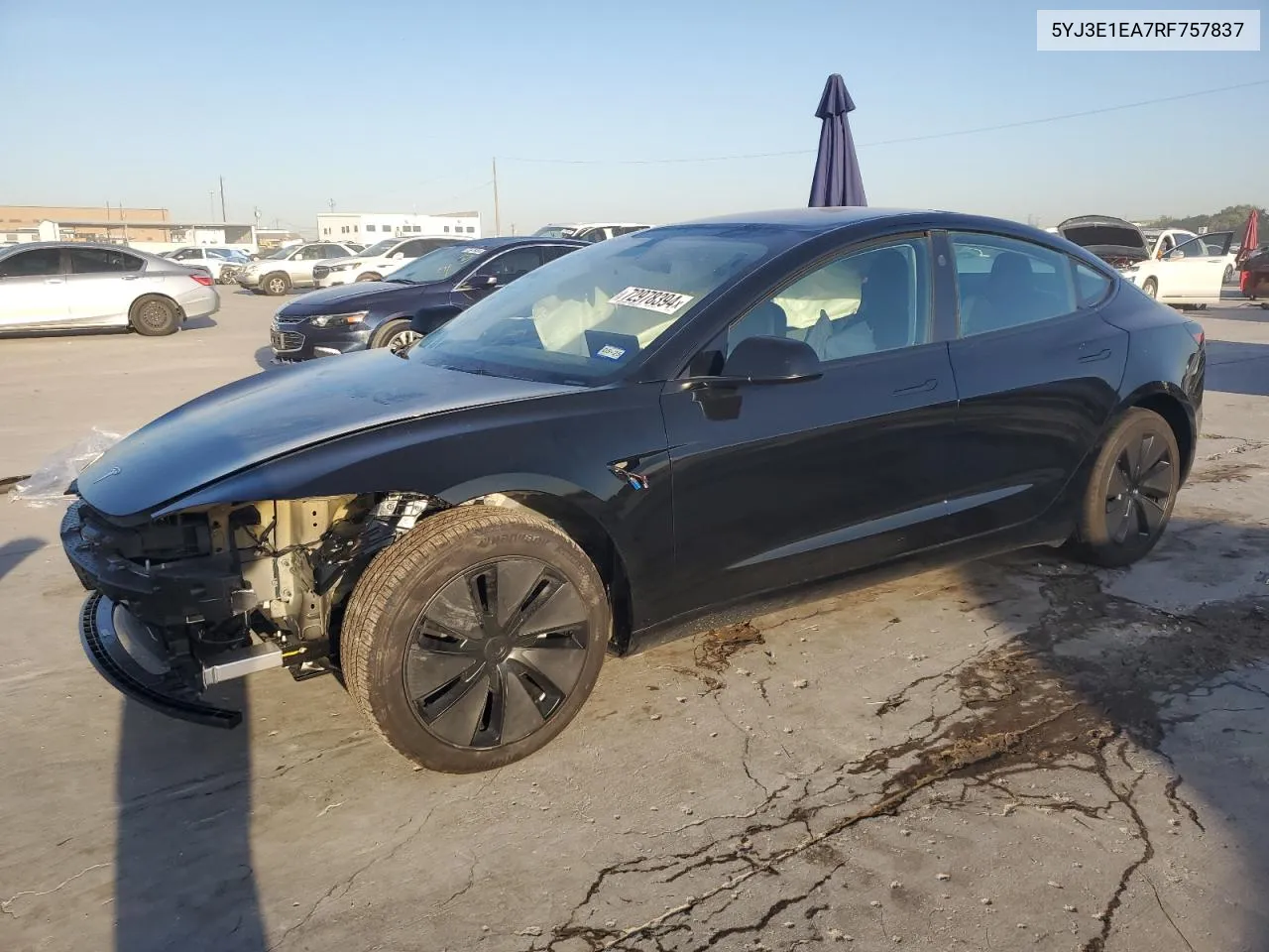 2024 Tesla Model 3 VIN: 5YJ3E1EA7RF757837 Lot: 72978394