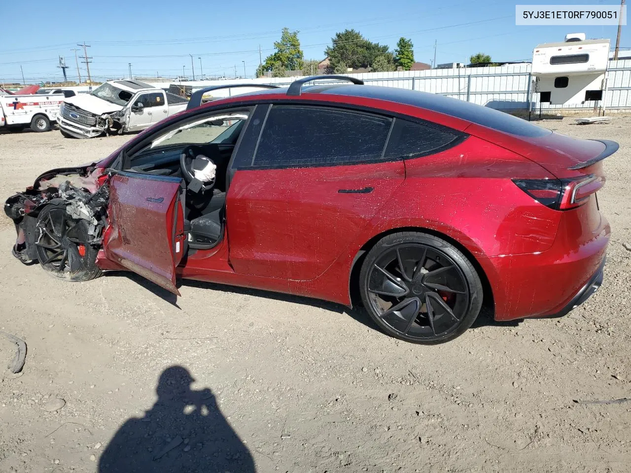 2024 Tesla Model 3 VIN: 5YJ3E1ET0RF790051 Lot: 73162484