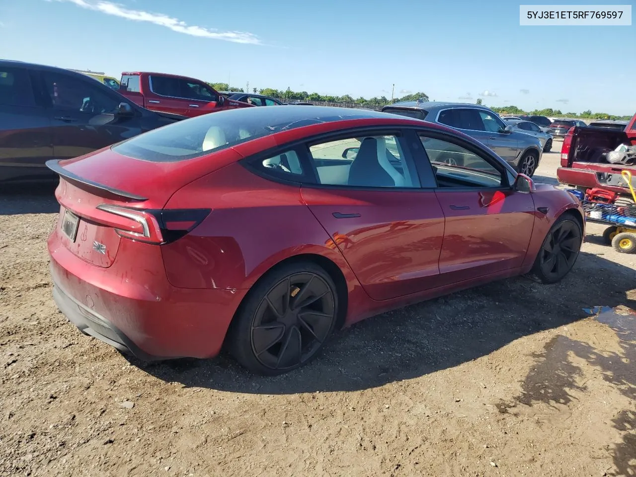 5YJ3E1ET5RF769597 2024 Tesla Model 3