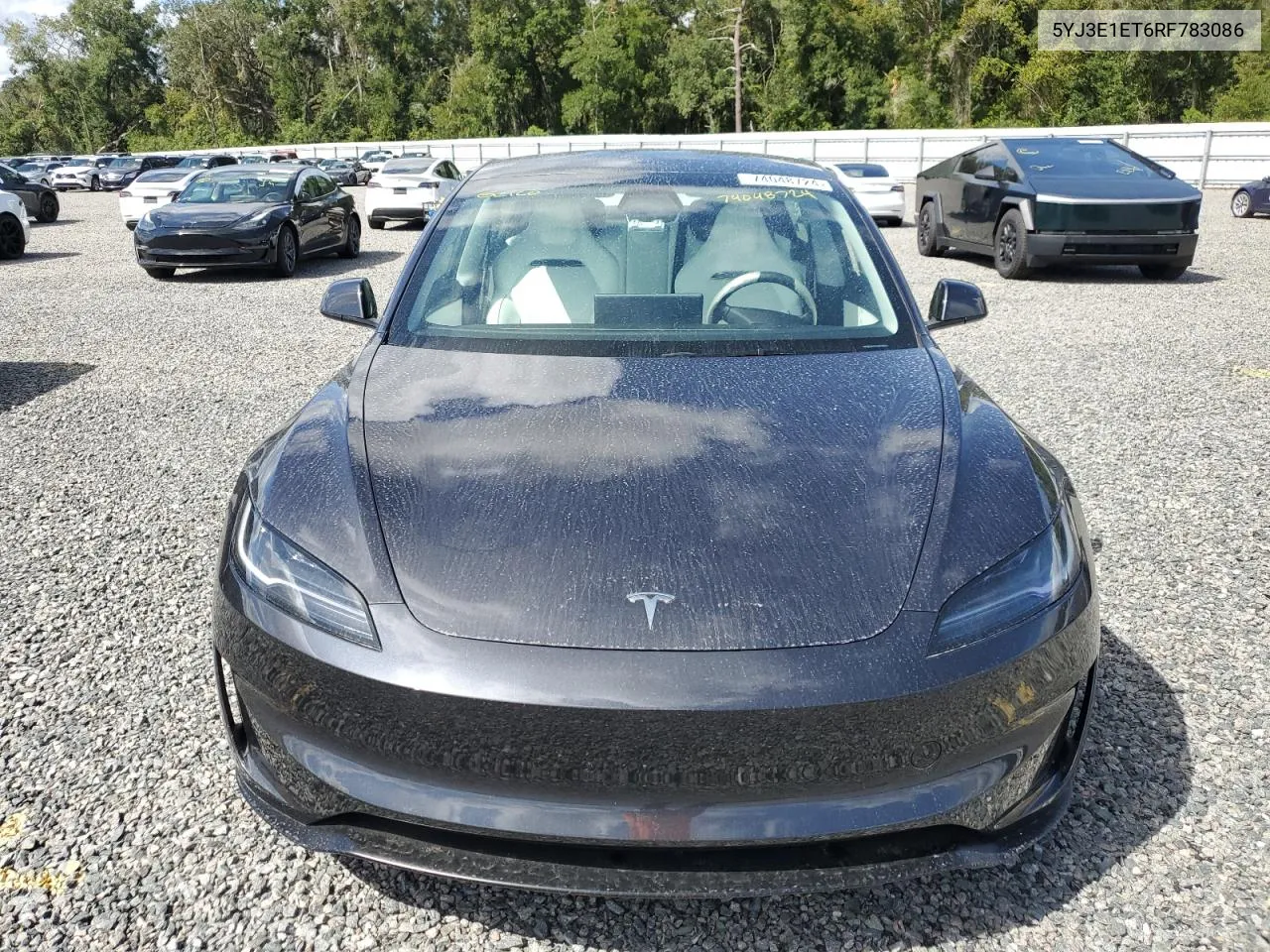 2024 Tesla Model 3 VIN: 5YJ3E1ET6RF783086 Lot: 74048724