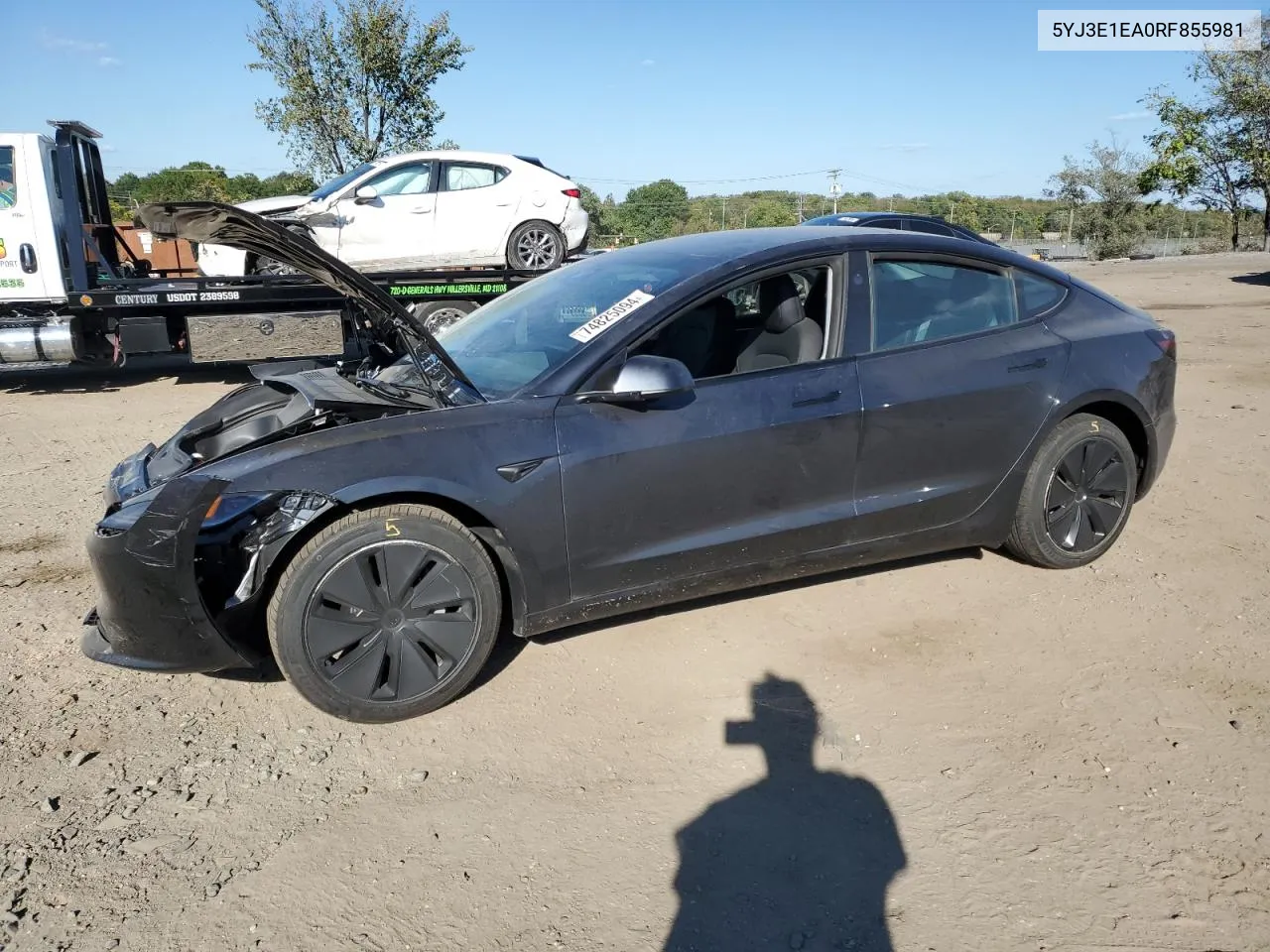 2024 Tesla Model 3 VIN: 5YJ3E1EA0RF855981 Lot: 74825094