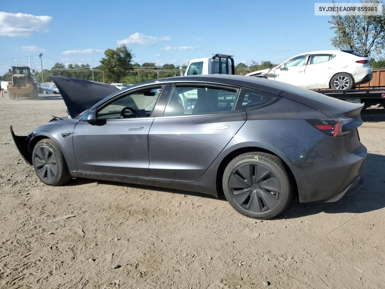 2024 Tesla Model 3 VIN: 5YJ3E1EA0RF855981 Lot: 74825094