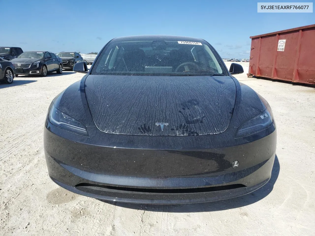 2024 Tesla Model 3 VIN: 5YJ3E1EAXRF766077 Lot: 75960154