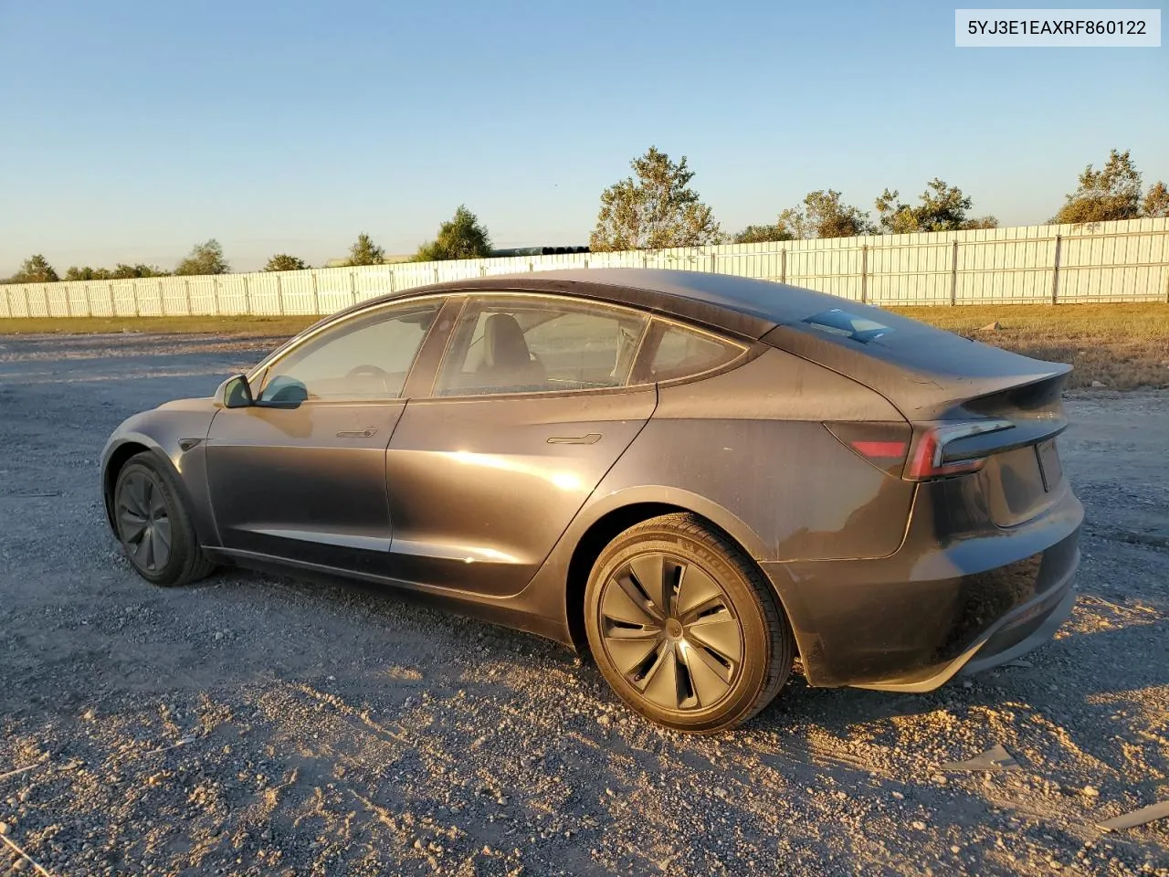 2024 Tesla Model 3 VIN: 5YJ3E1EAXRF860122 Lot: 76047684