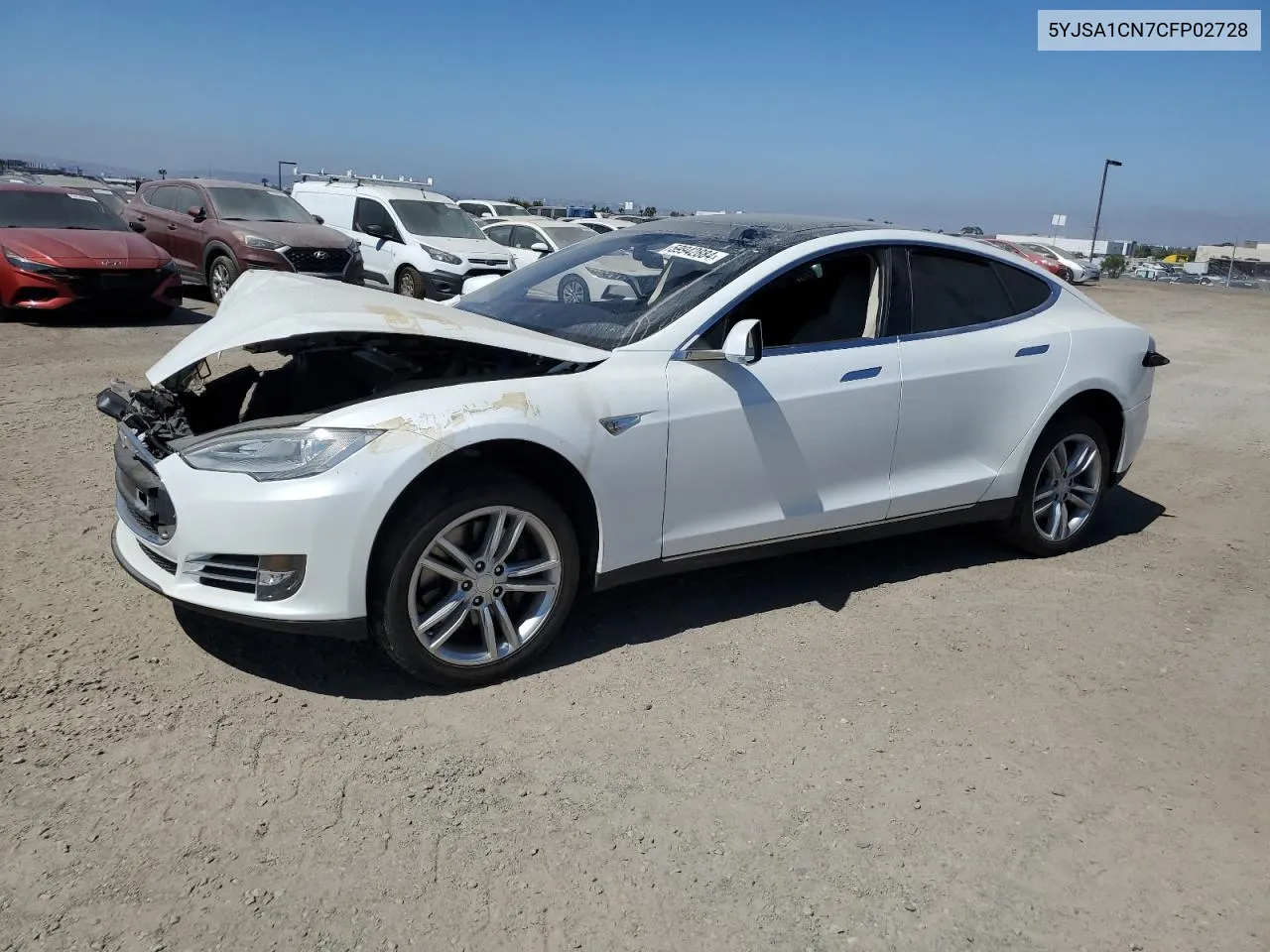 2012 Tesla Model S VIN: 5YJSA1CN7CFP02728 Lot: 59942884