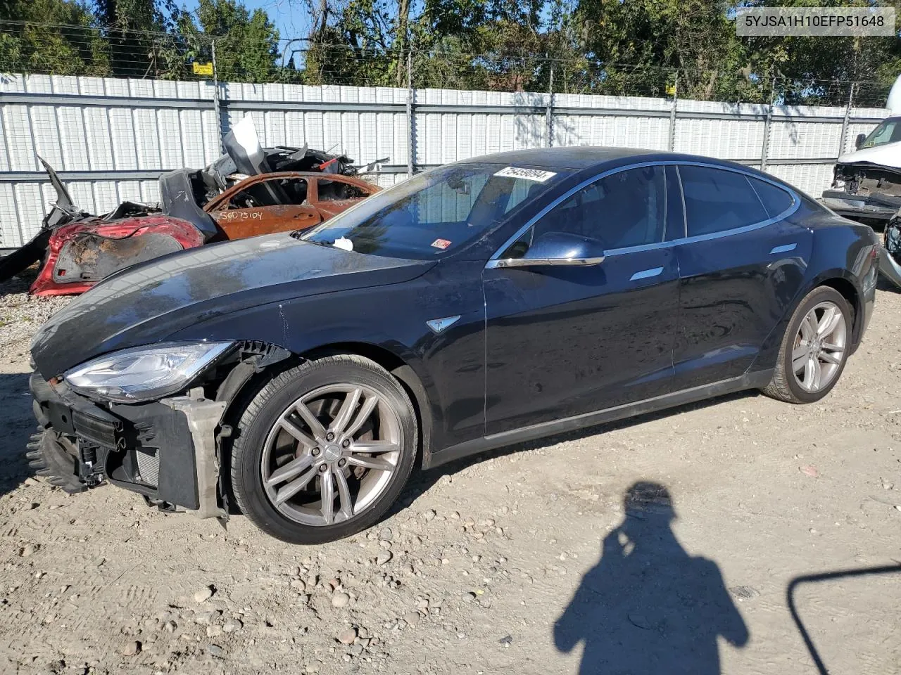 2014 Tesla Model S VIN: 5YJSA1H10EFP51648 Lot: 75459094