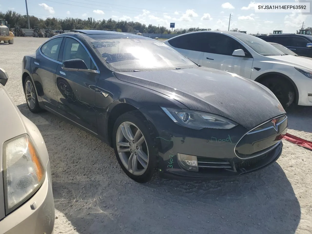 2014 Tesla Model S VIN: 5YJSA1H14EFP63592 Lot: 76892474