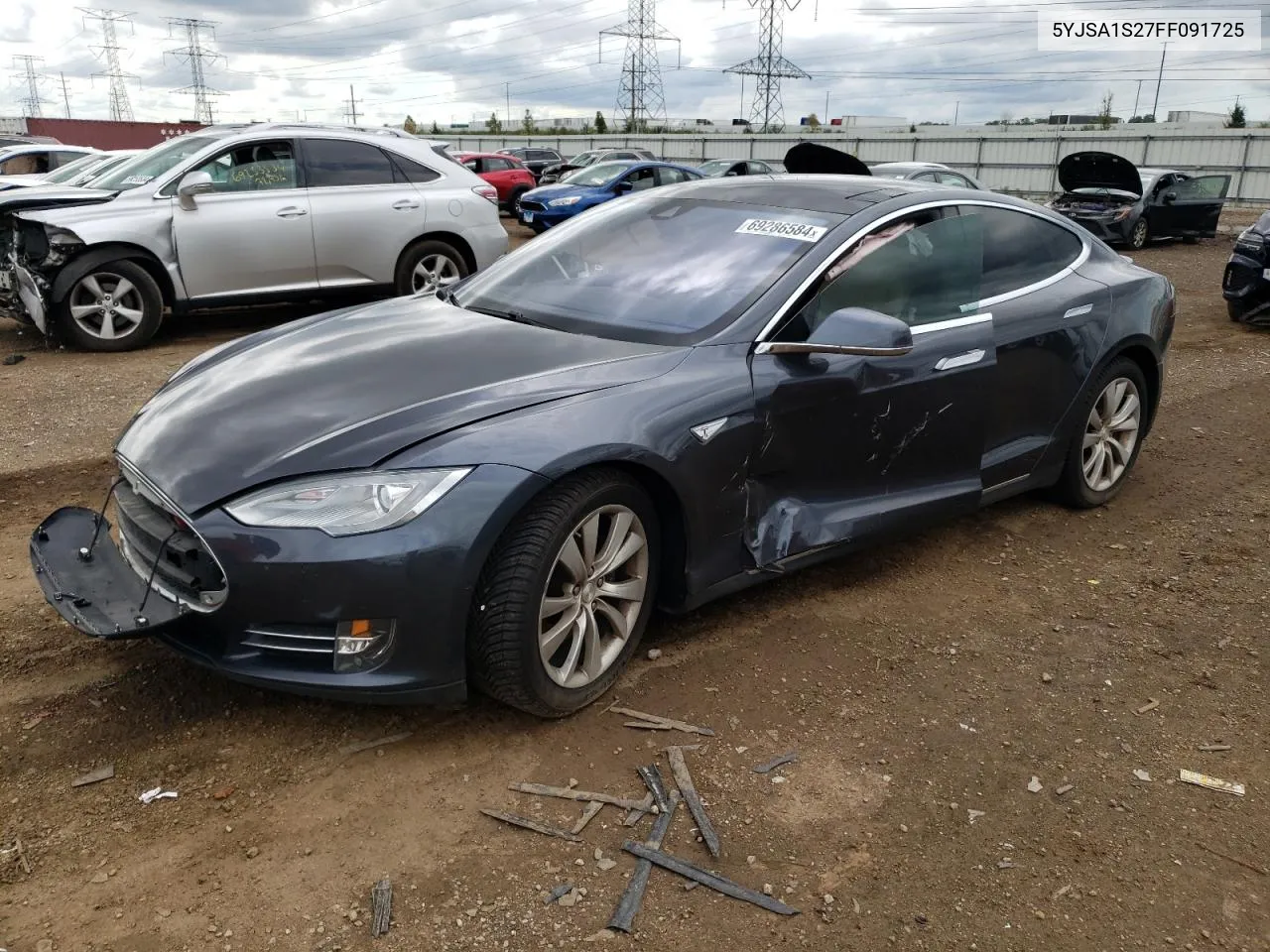 2015 Tesla Model S 70D VIN: 5YJSA1S27FF091725 Lot: 69286584