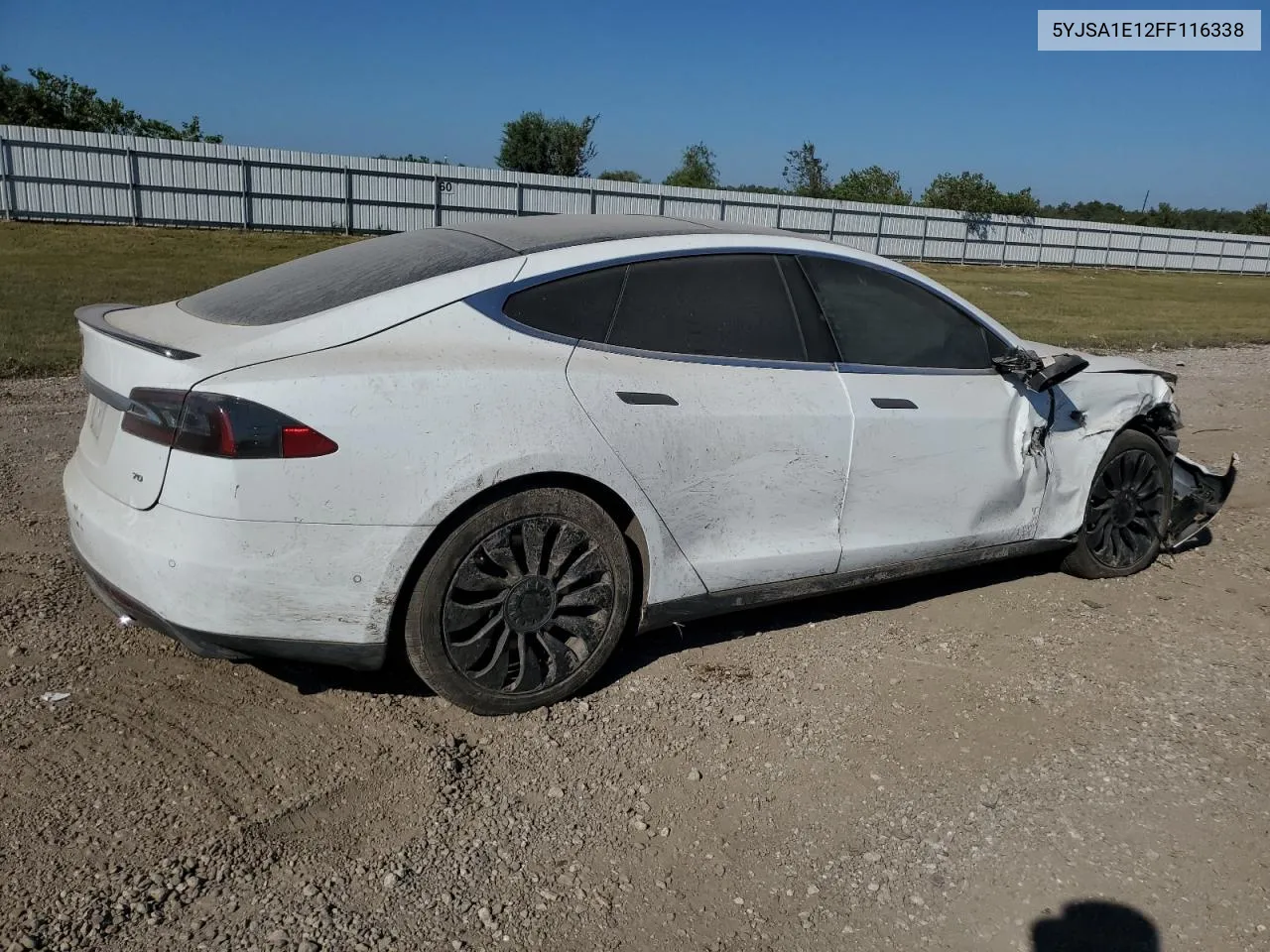 2015 Tesla Model S VIN: 5YJSA1E12FF116338 Lot: 74256334