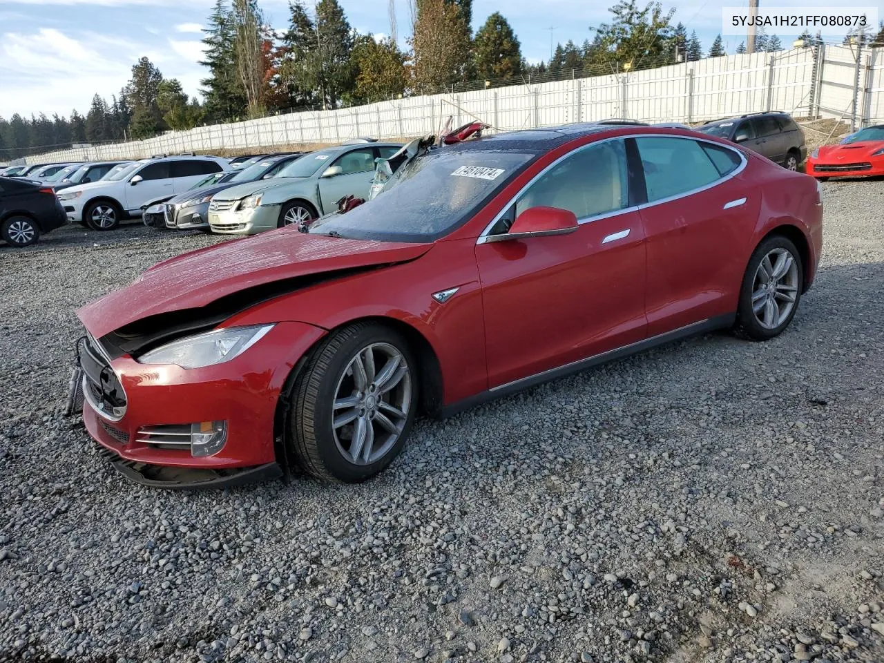 2015 Tesla Model S 85D VIN: 5YJSA1H21FF080873 Lot: 74510474