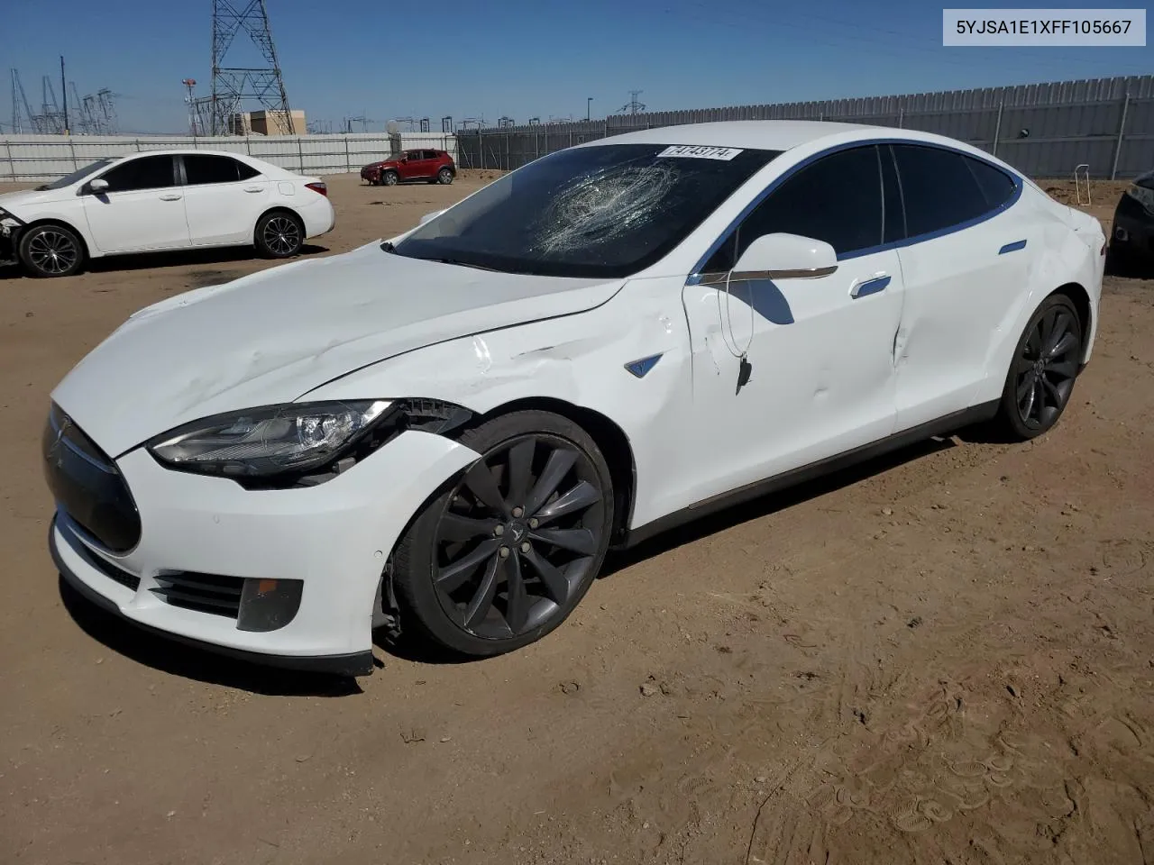 2015 Tesla Model S VIN: 5YJSA1E1XFF105667 Lot: 74743774