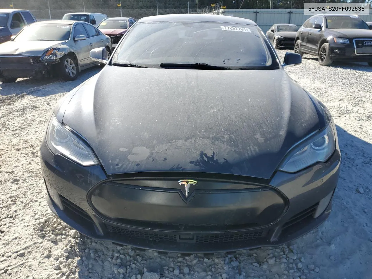 2015 Tesla Model S 70D VIN: 5YJSA1S20FF092635 Lot: 77092704