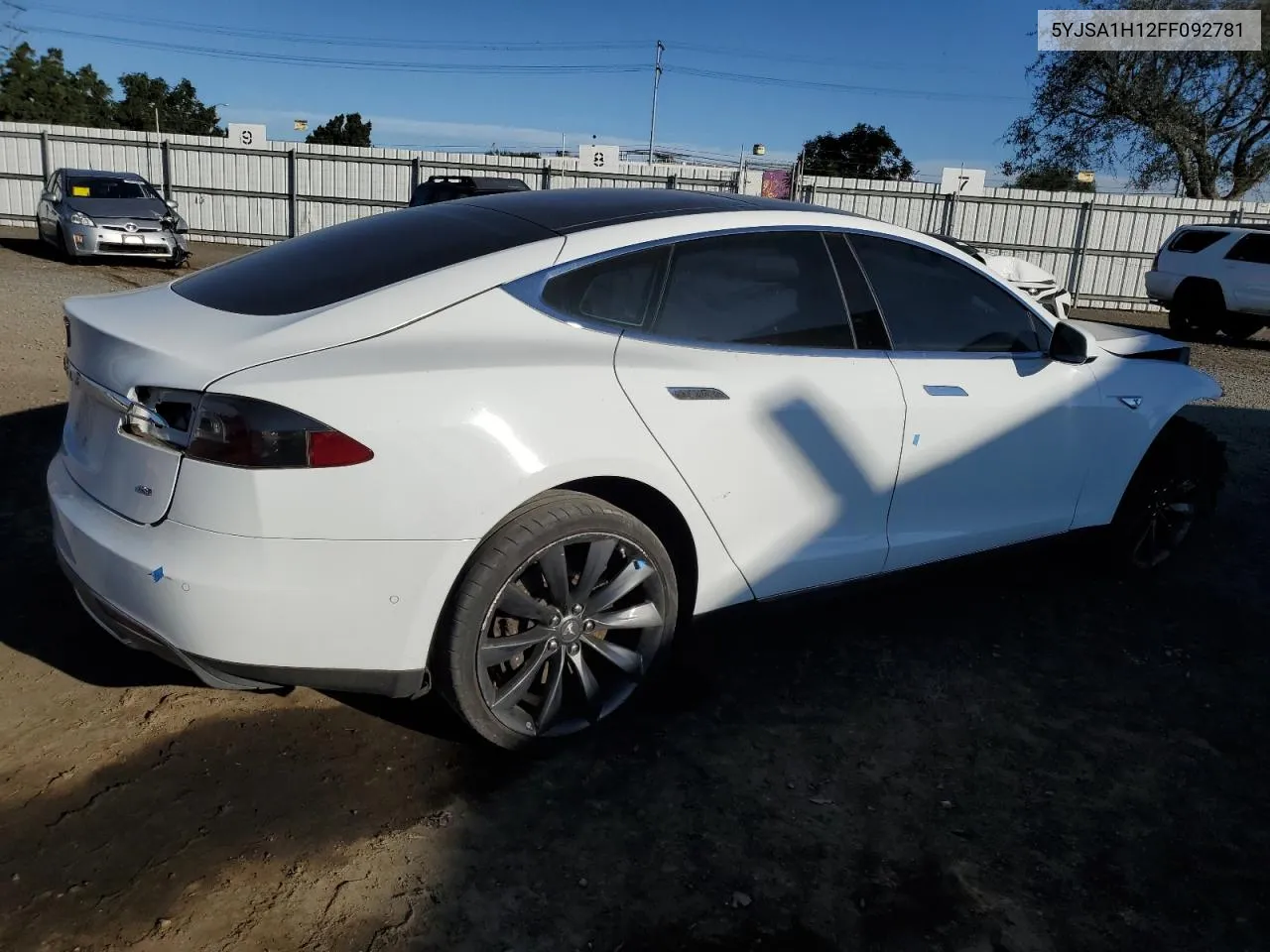 2015 Tesla Model S 85 VIN: 5YJSA1H12FF092781 Lot: 79046404