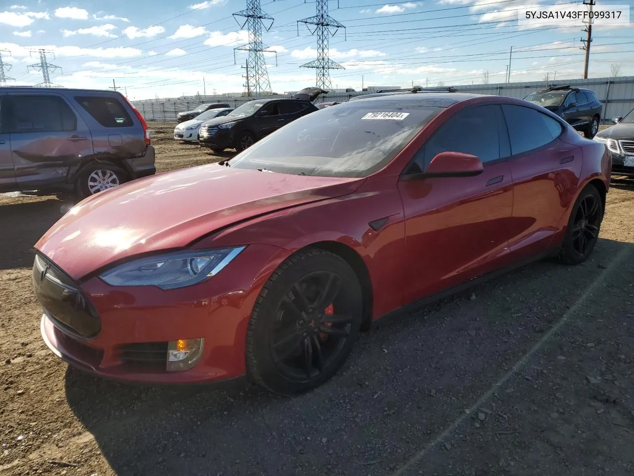 2015 Tesla Model S P90D VIN: 5YJSA1V43FF099317 Lot: 79216404