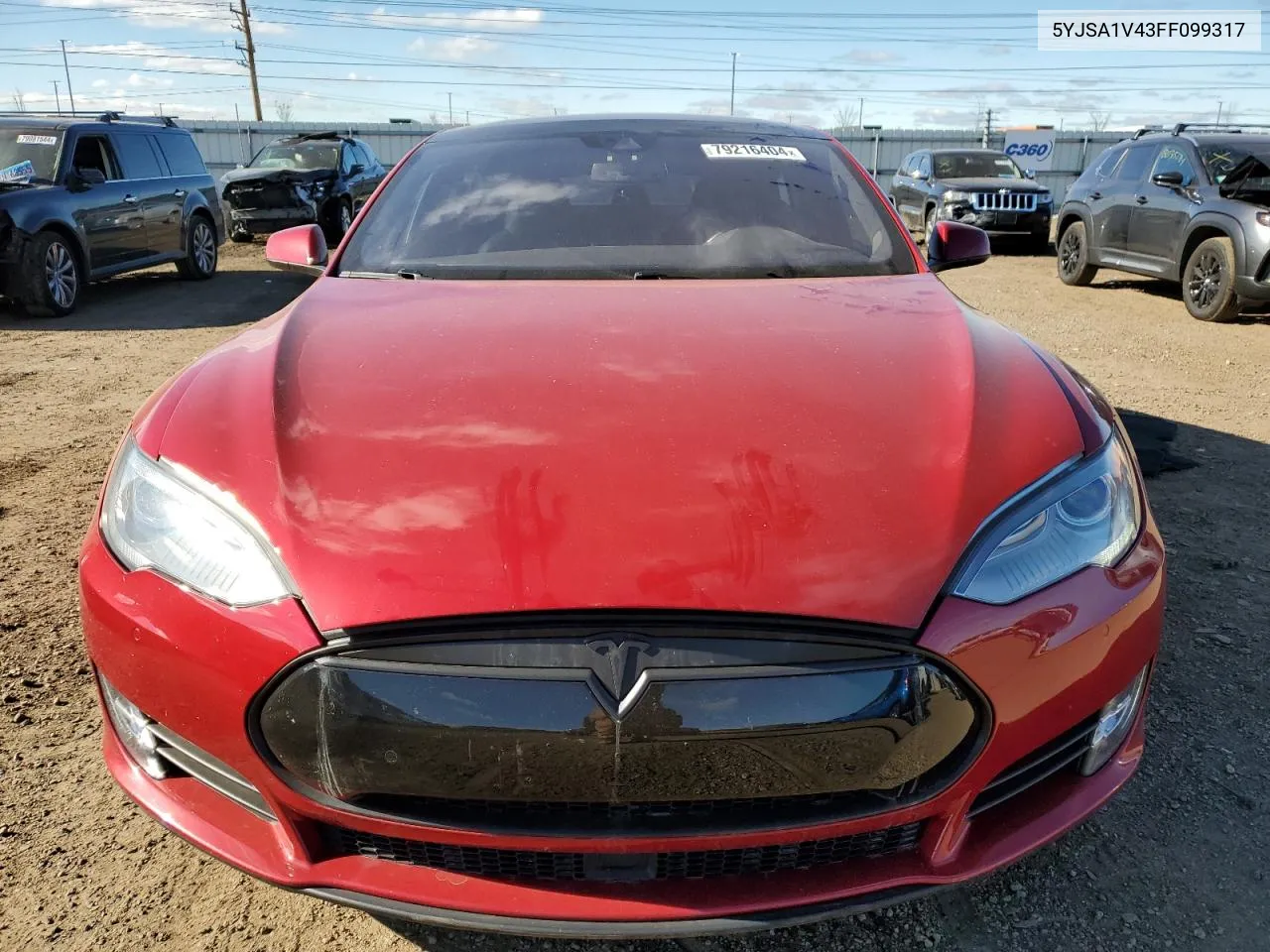 2015 Tesla Model S P90D VIN: 5YJSA1V43FF099317 Lot: 79216404