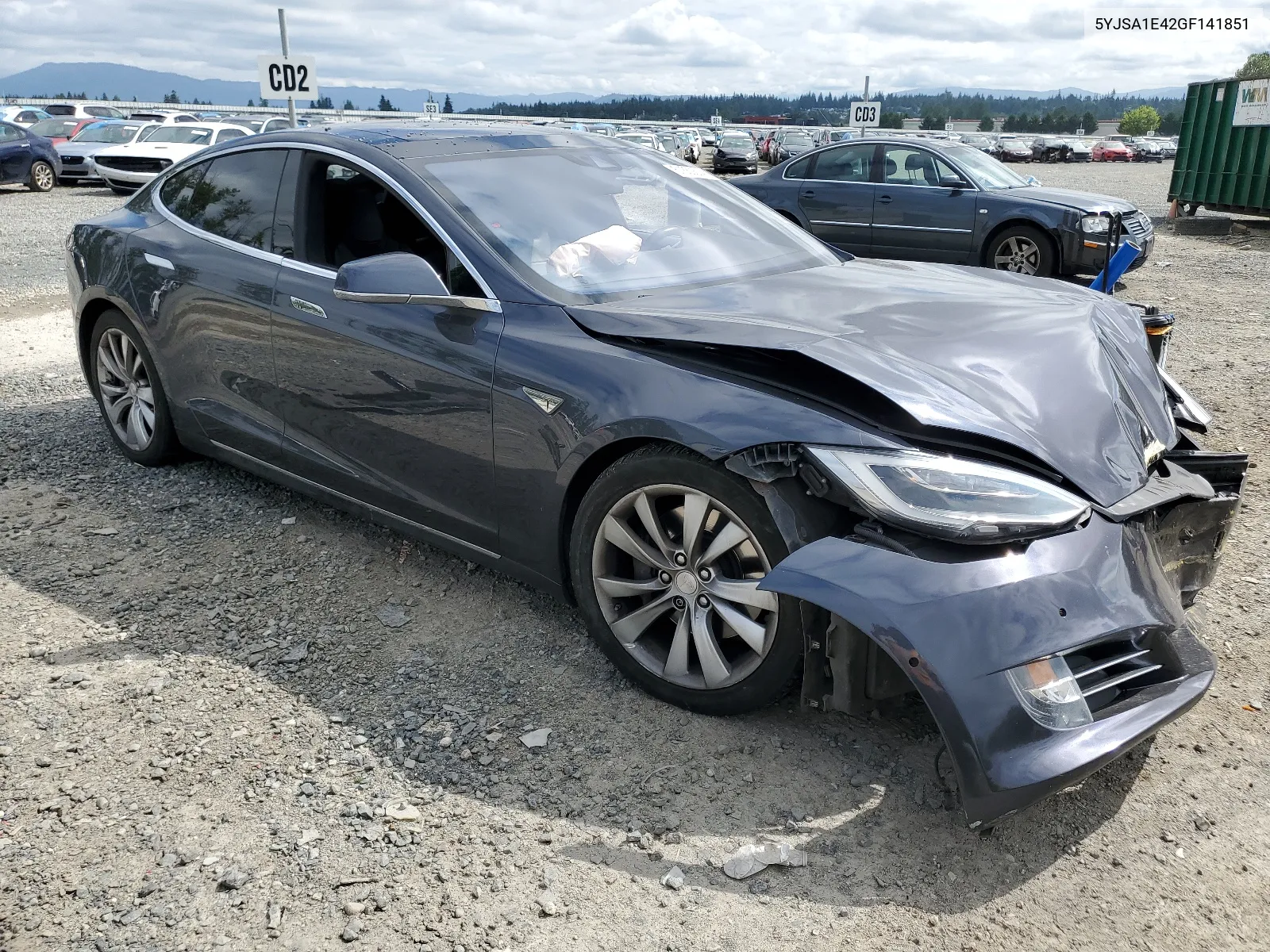 2016 Tesla Model S VIN: 5YJSA1E42GF141851 Lot: 61653504