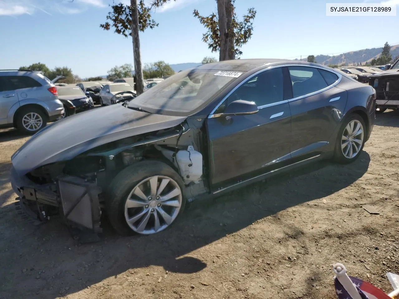 2016 Tesla Model S VIN: 5YJSA1E21GF128989 Lot: 72718874