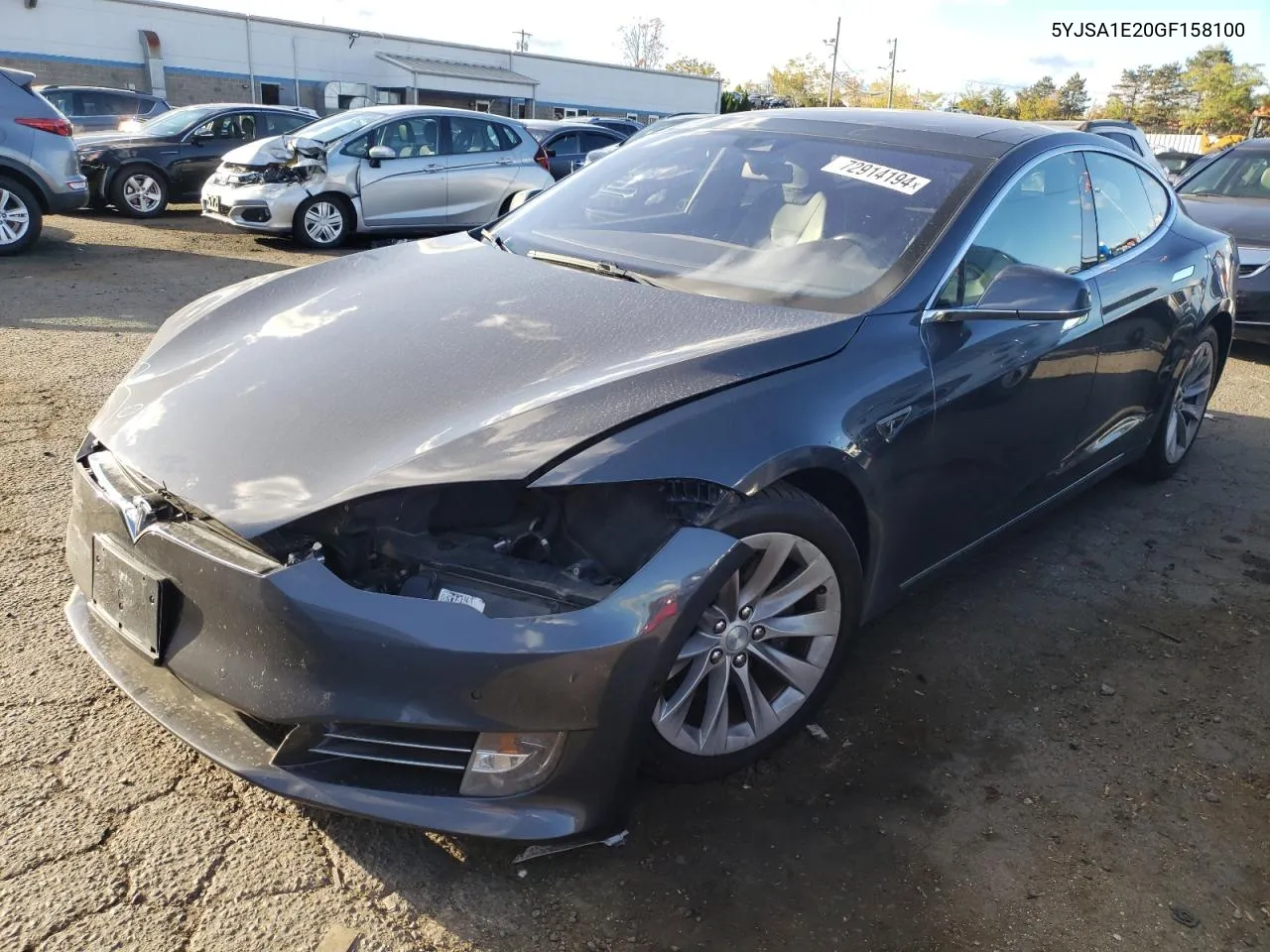 2016 Tesla Model S VIN: 5YJSA1E20GF158100 Lot: 72914194