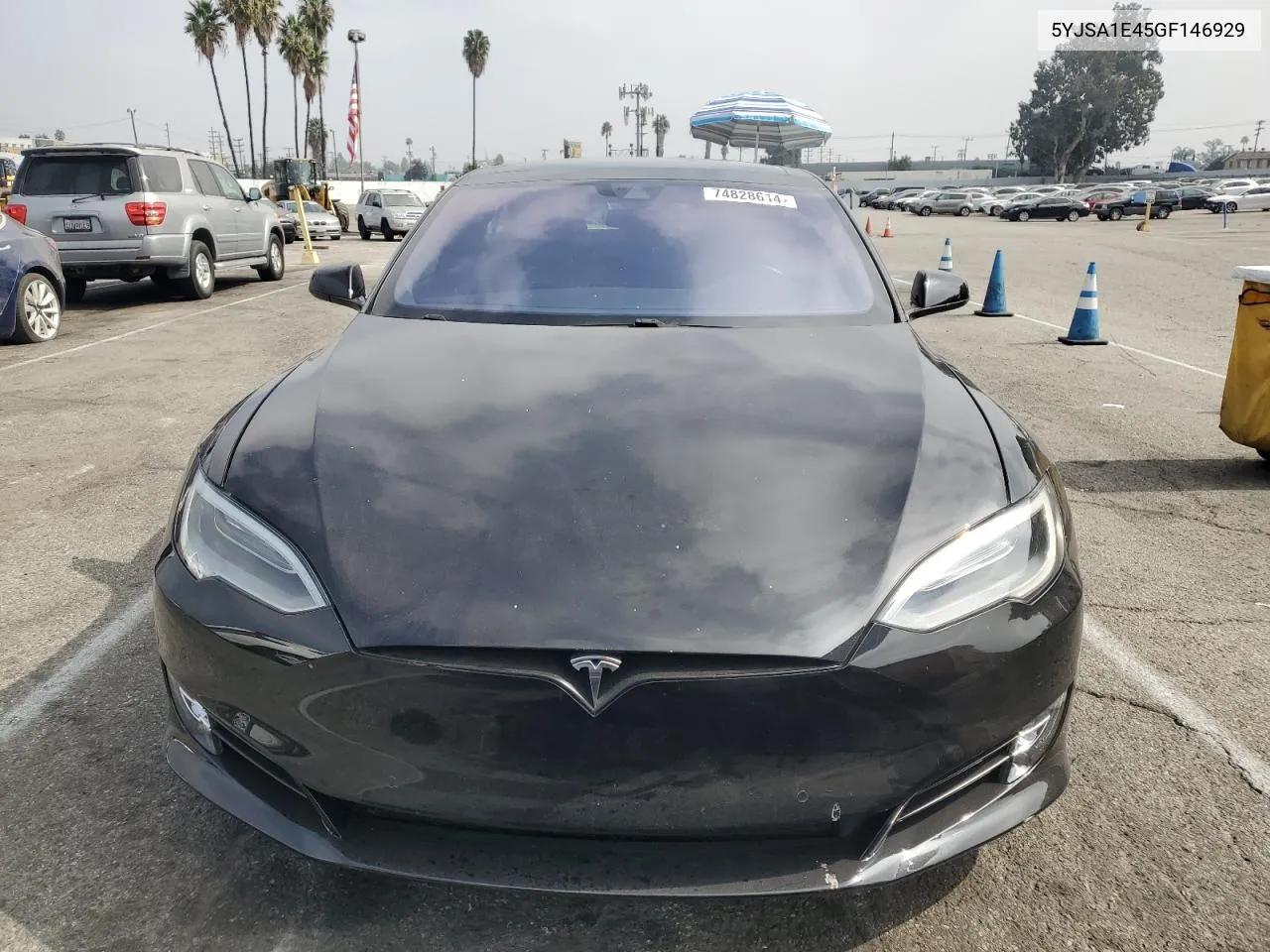 2016 Tesla Model S VIN: 5YJSA1E45GF146929 Lot: 74828614