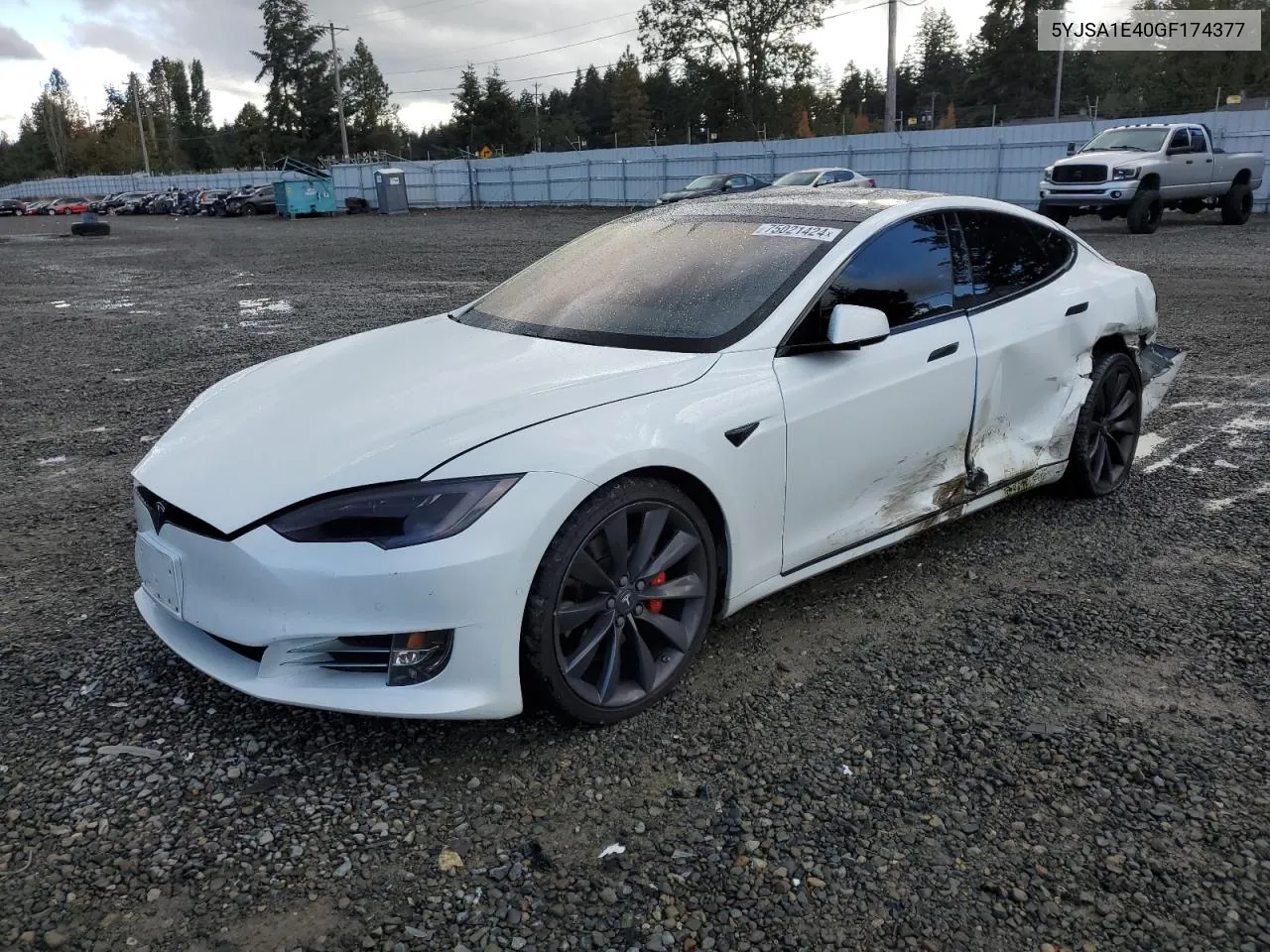 2016 Tesla Model S VIN: 5YJSA1E40GF174377 Lot: 75021424