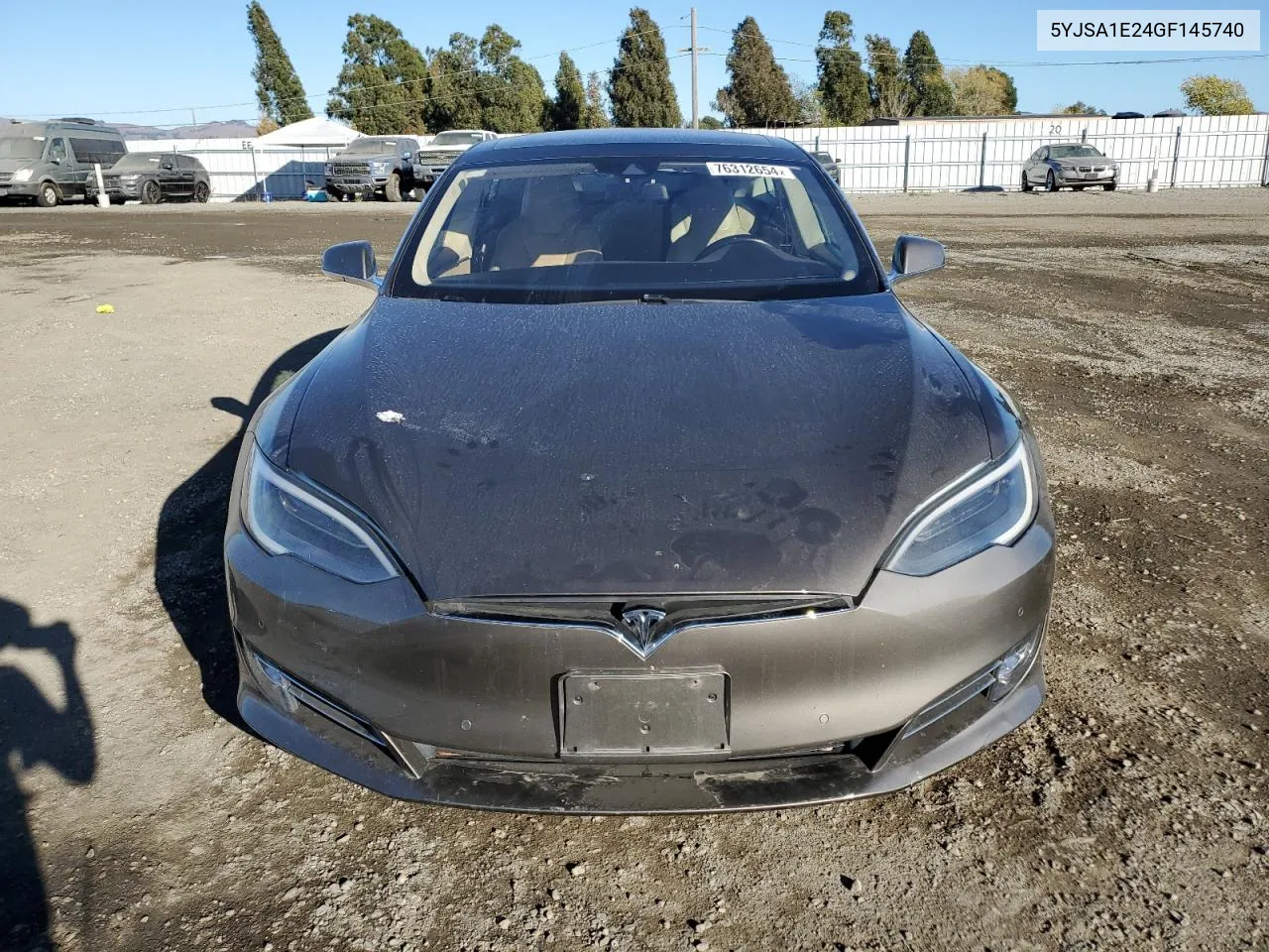 2016 Tesla Model S VIN: 5YJSA1E24GF145740 Lot: 76312654