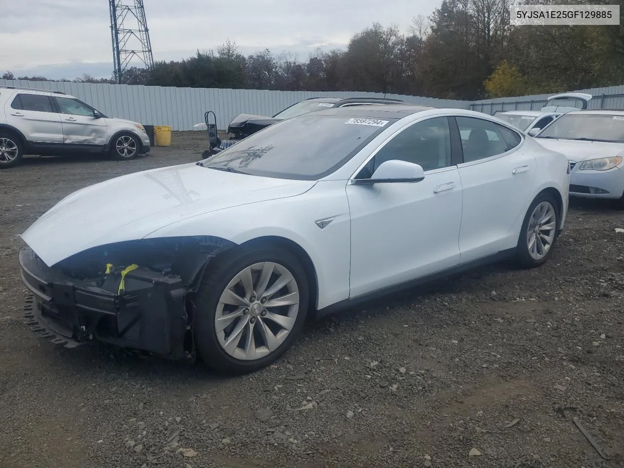 2016 Tesla Model S VIN: 5YJSA1E25GF129885 Lot: 78597294