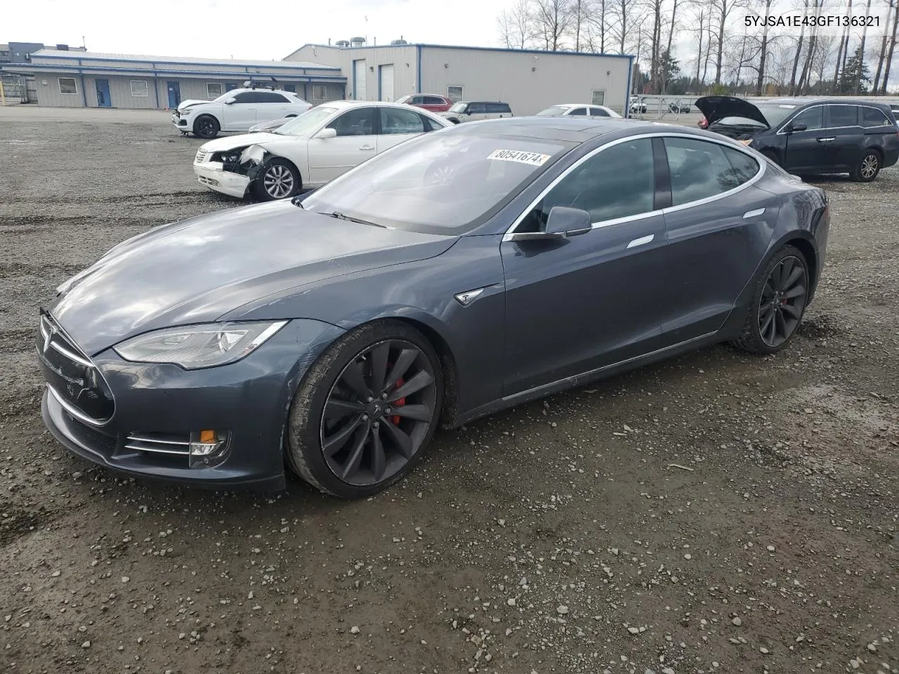 2016 Tesla Model S VIN: 5YJSA1E43GF136321 Lot: 80541674