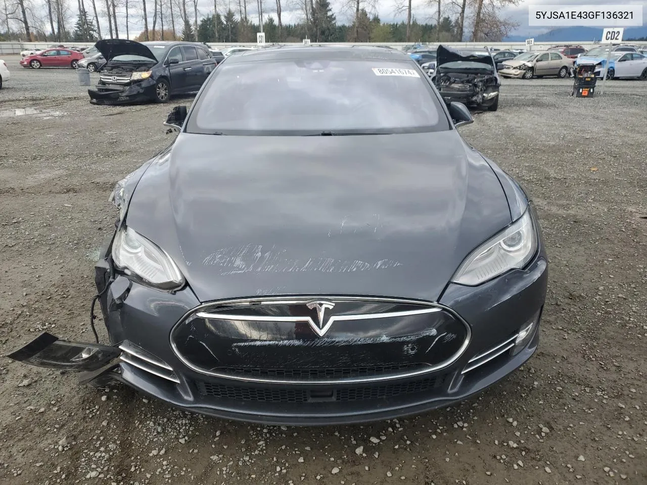 2016 Tesla Model S VIN: 5YJSA1E43GF136321 Lot: 80541674