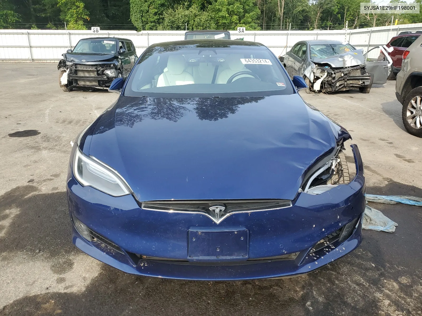 2017 Tesla Model S VIN: 5YJSA1E29HF198001 Lot: 64353214