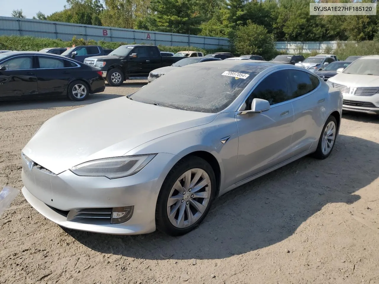 2017 Tesla Model S VIN: 5YJSA1E27HF185120 Lot: 70957054