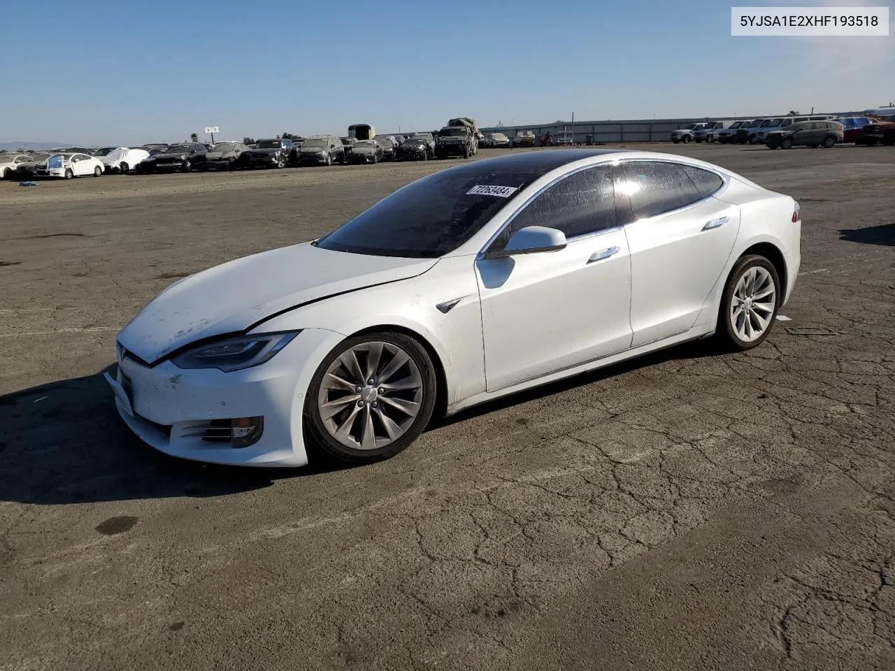 2017 Tesla Model S VIN: 5YJSA1E2XHF193518 Lot: 72263484