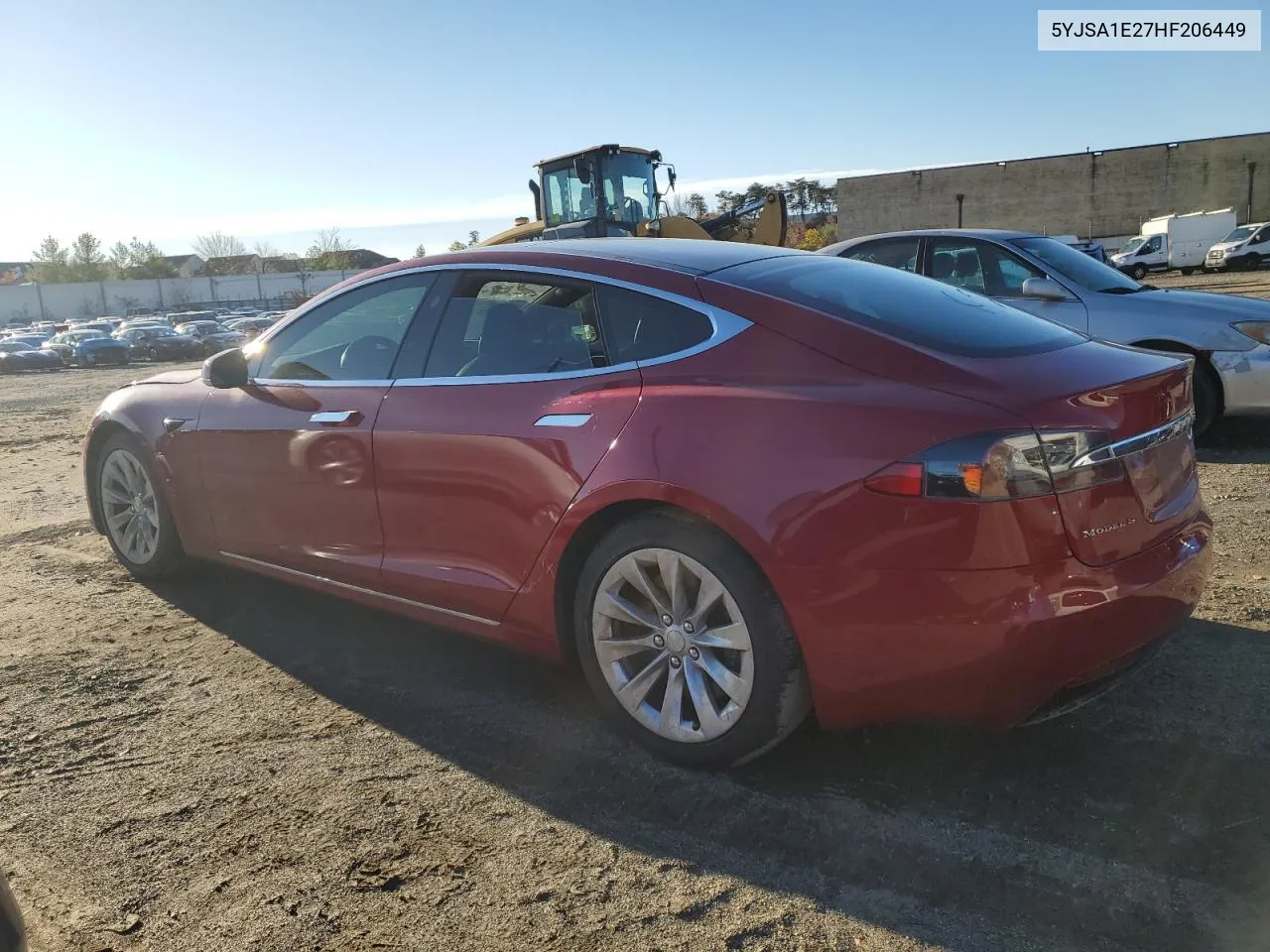 2017 Tesla Model S VIN: 5YJSA1E27HF206449 Lot: 74689554