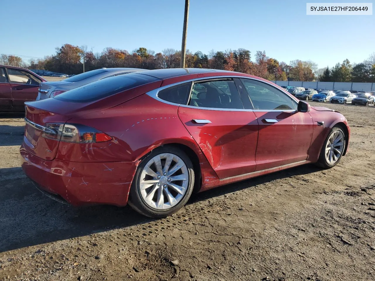 2017 Tesla Model S VIN: 5YJSA1E27HF206449 Lot: 74689554