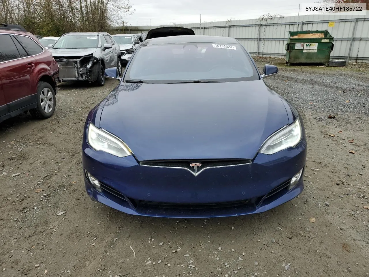 2017 Tesla Model S VIN: 5YJSA1E40HF185722 Lot: 76135924