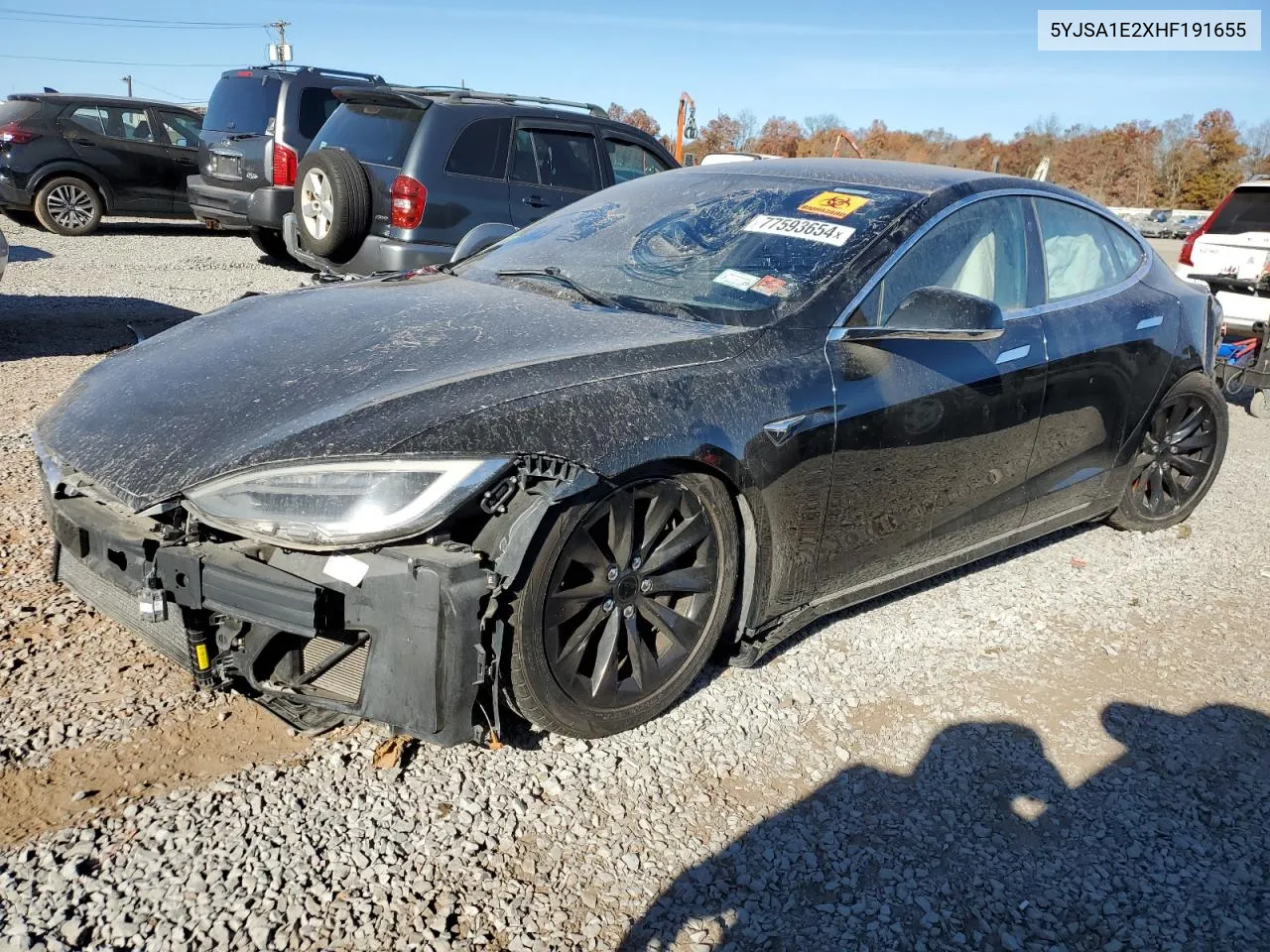 2017 Tesla Model S VIN: 5YJSA1E2XHF191655 Lot: 77593654