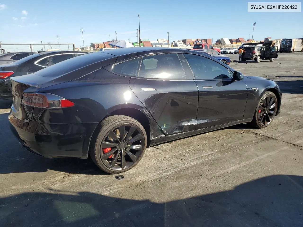 2017 Tesla Model S VIN: 5YJSA1E2XHF226422 Lot: 78090104