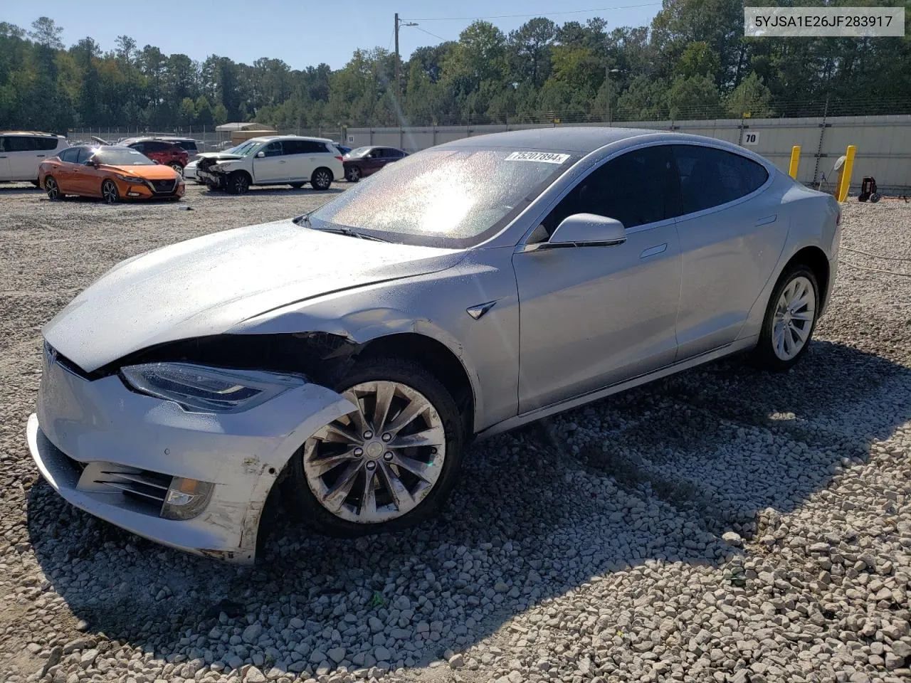 2018 Tesla Model S VIN: 5YJSA1E26JF283917 Lot: 75207894