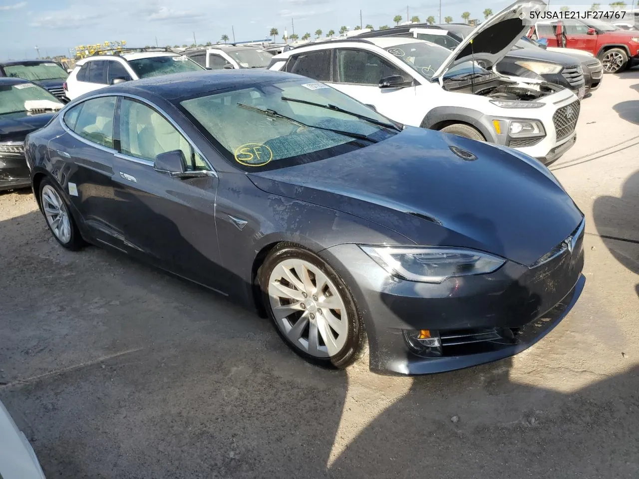 2018 Tesla Model S VIN: 5YJSA1E21JF274767 Lot: 75772074