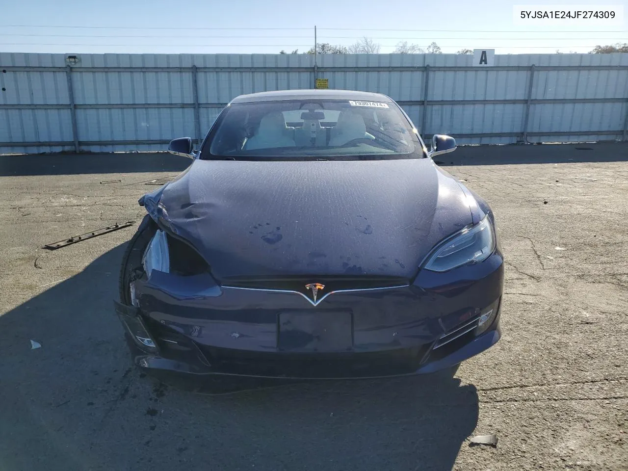 2018 Tesla Model S VIN: 5YJSA1E24JF274309 Lot: 79307474