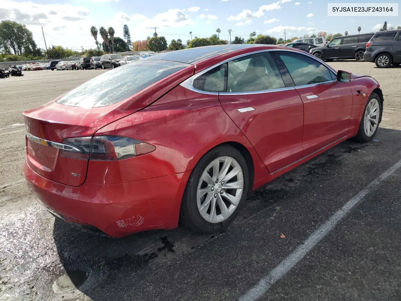 2018 Tesla Model S VIN: 5YJSA1E23JF243164 Lot: 80588734