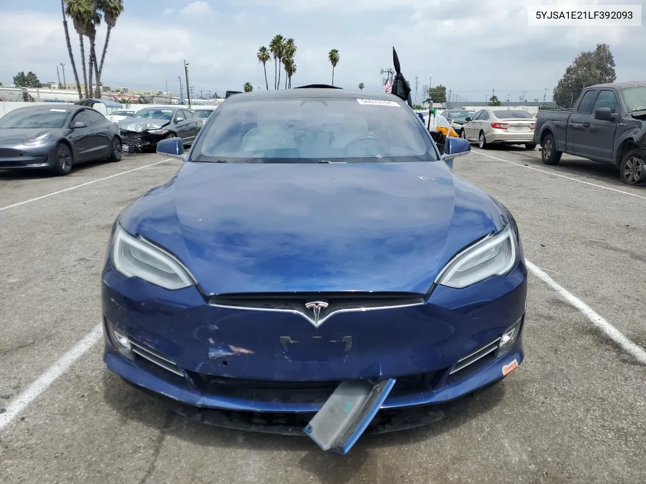 2020 Tesla Model S VIN: 5YJSA1E21LF392093 Lot: 56033194