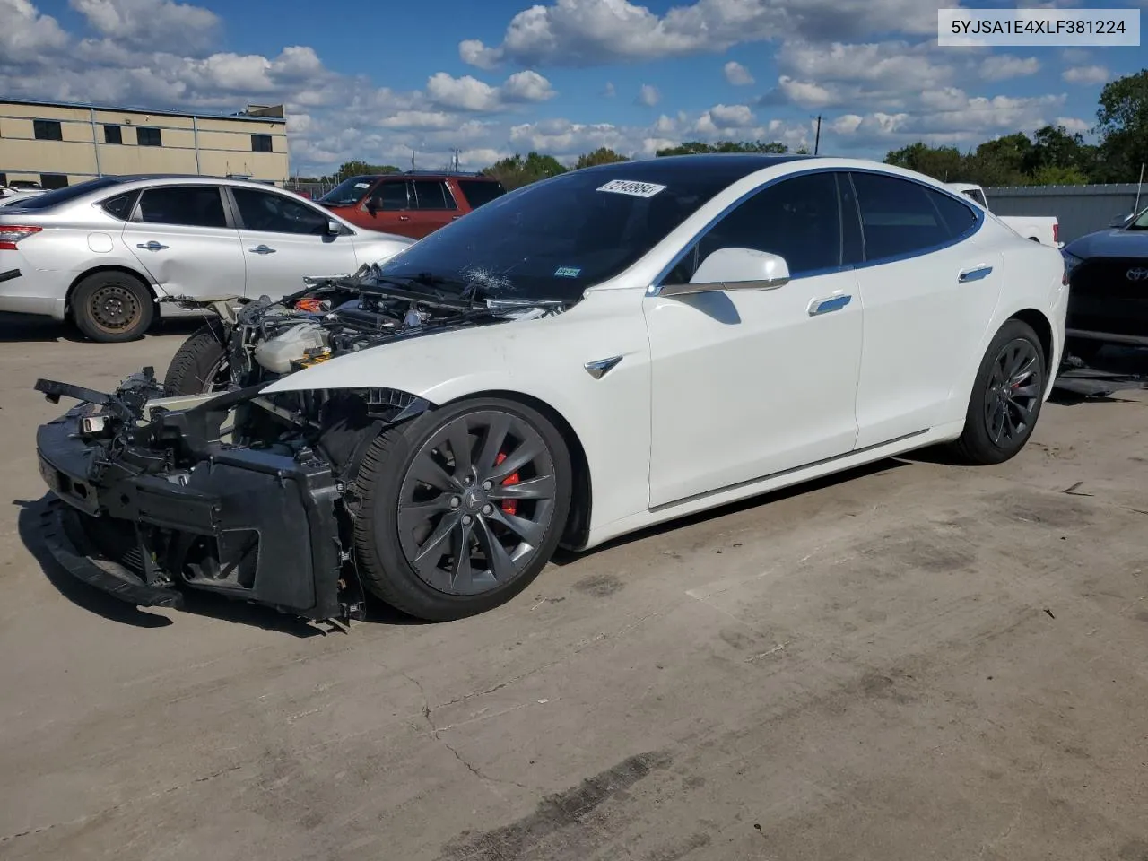 2020 Tesla Model S VIN: 5YJSA1E4XLF381224 Lot: 72149954