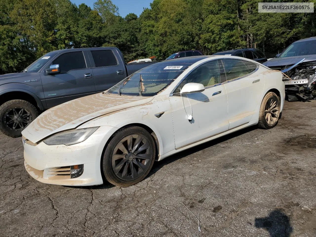 2020 Tesla Model S VIN: 5YJSA1E22LF360575 Lot: 74915634