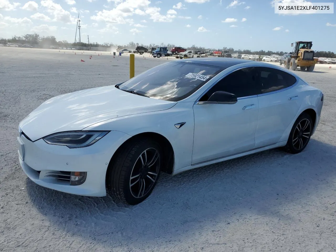 2020 Tesla Model S VIN: 5YJSA1E2XLF401275 Lot: 75921454