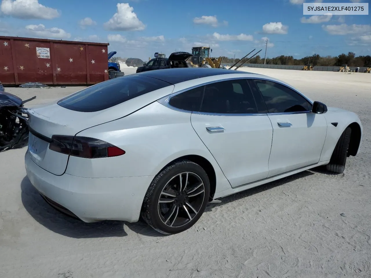 2020 Tesla Model S VIN: 5YJSA1E2XLF401275 Lot: 75921454