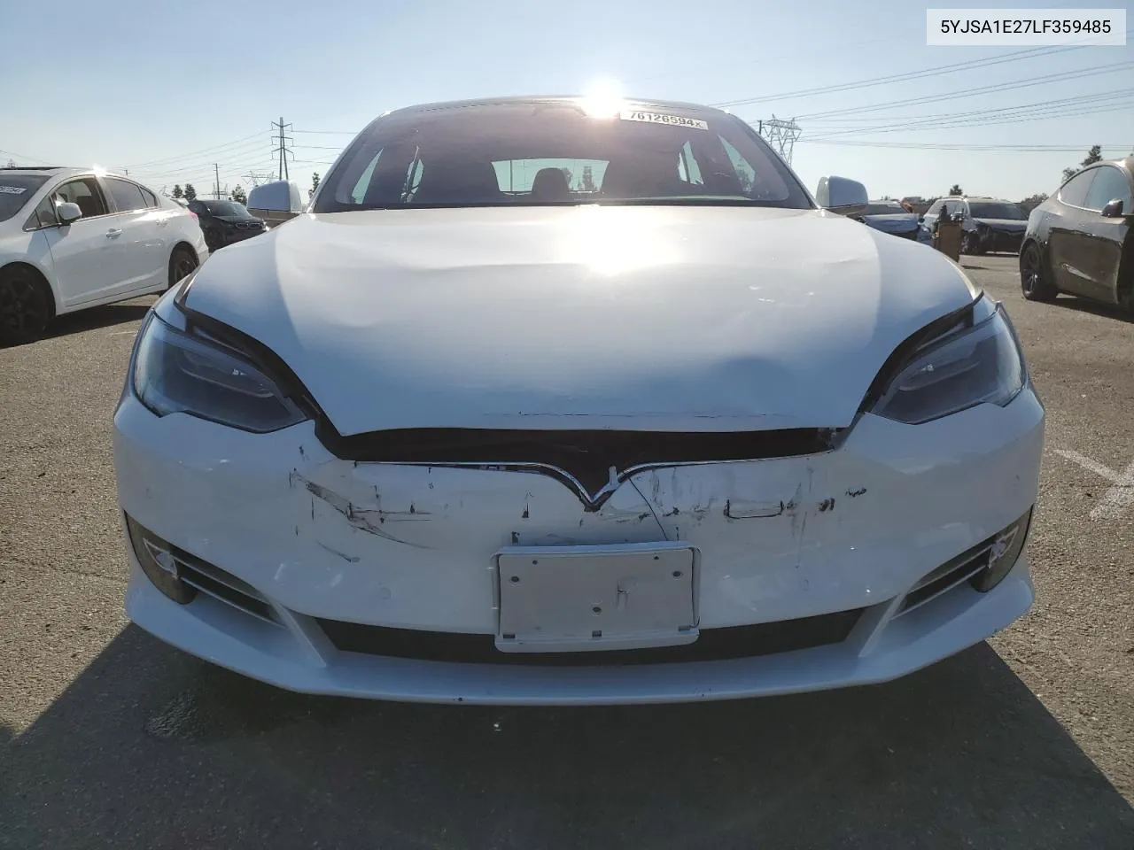 2020 Tesla Model S VIN: 5YJSA1E27LF359485 Lot: 76126594