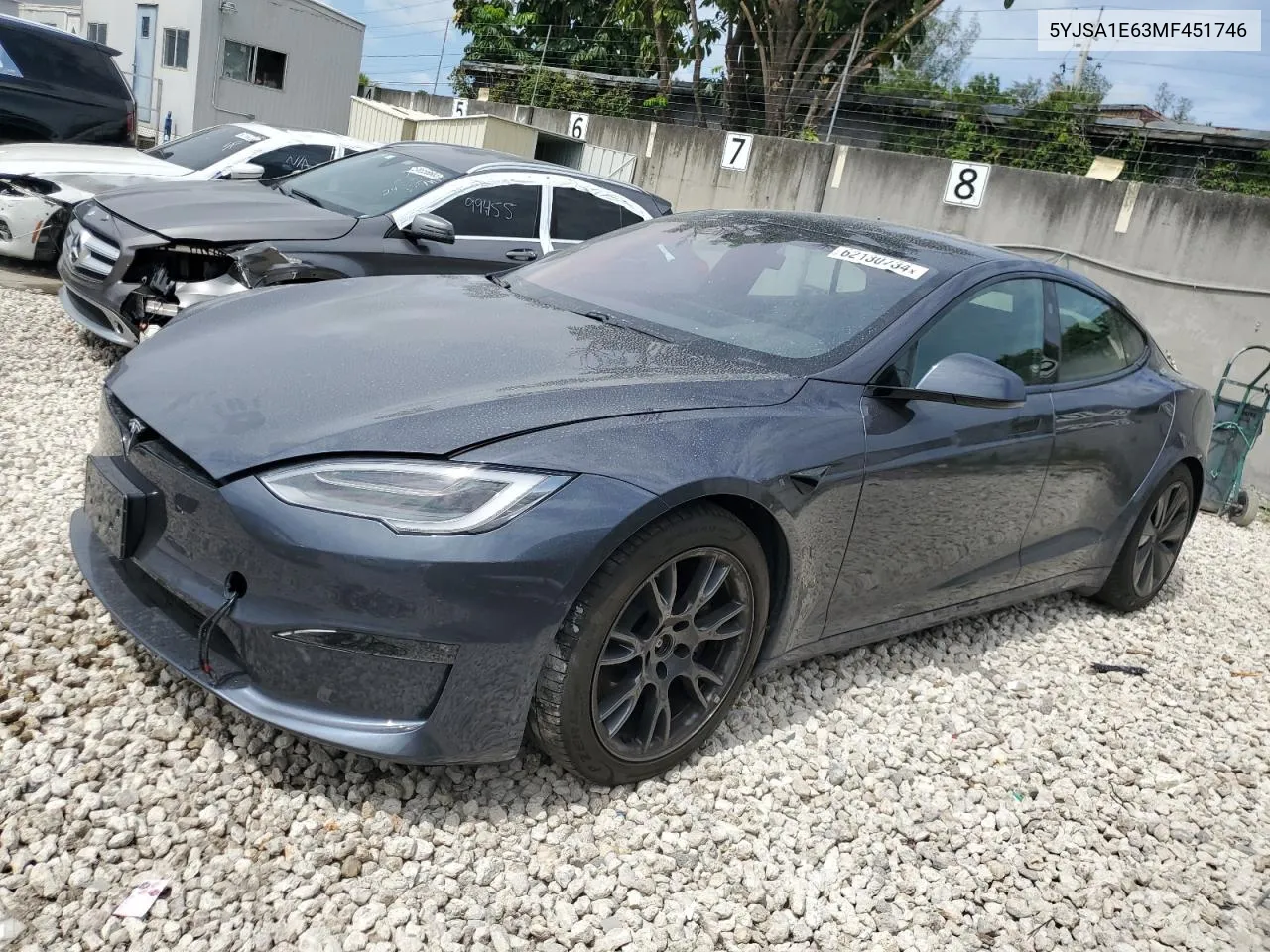 2021 Tesla Model S VIN: 5YJSA1E63MF451746 Lot: 62130734