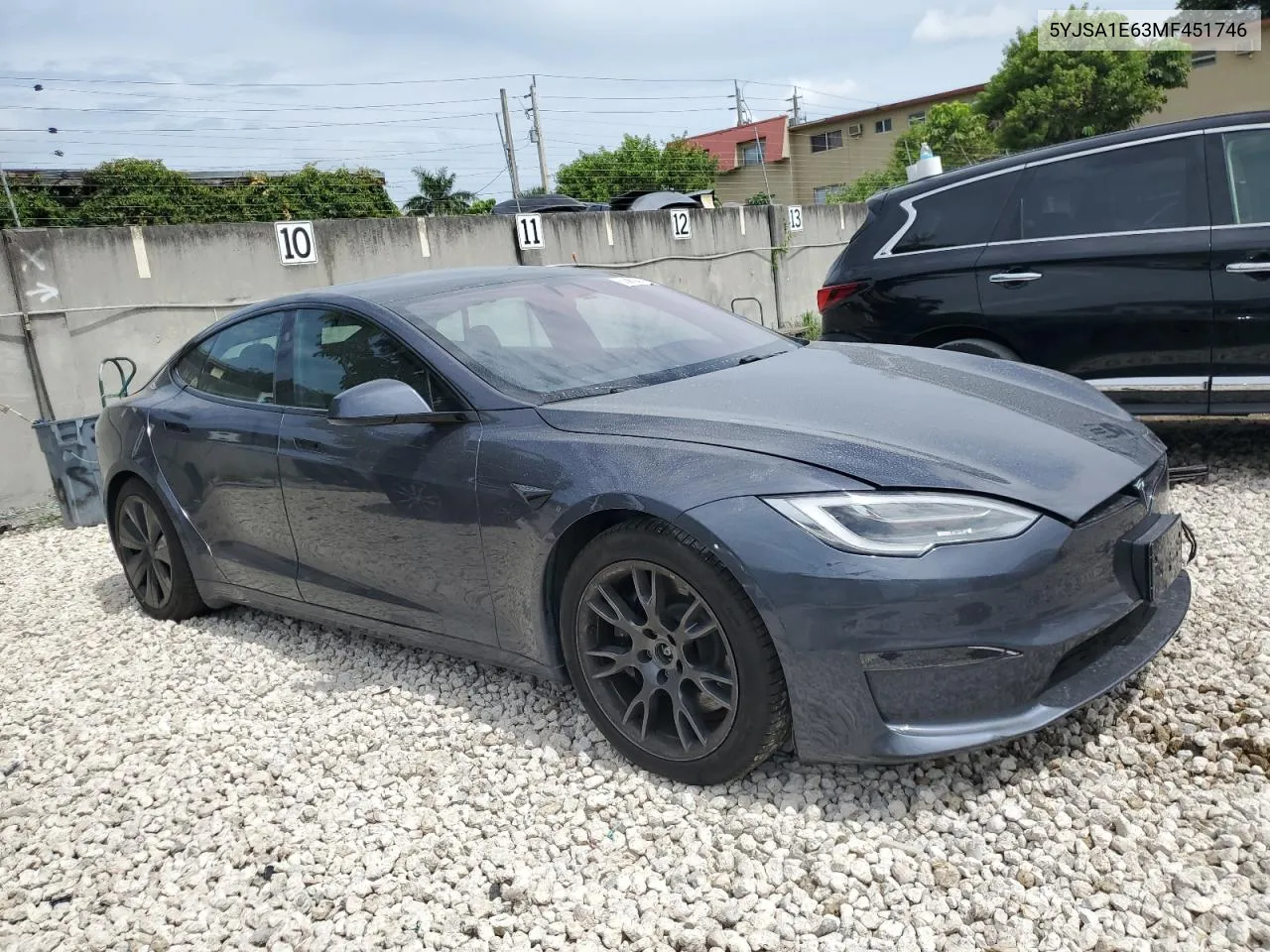 2021 Tesla Model S VIN: 5YJSA1E63MF451746 Lot: 62130734