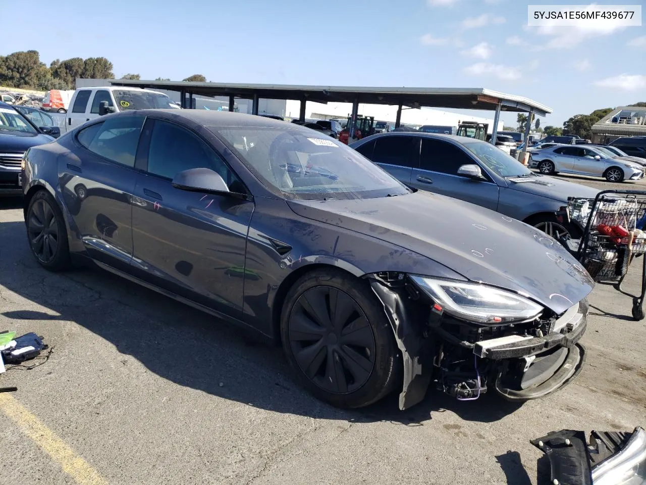 2021 Tesla Model S VIN: 5YJSA1E56MF439677 Lot: 70360924